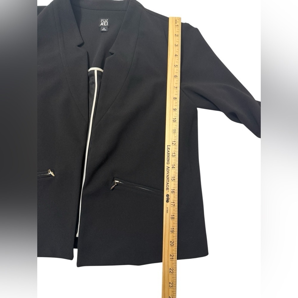 Roz & Ali Black Suit Jacket Open Size M - Picture 9 of 9